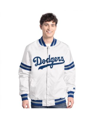 Starter - Men's&nbsp; White Los Angeles Dodgers Cooperstown Scout Full-Snap Varsity Jacket