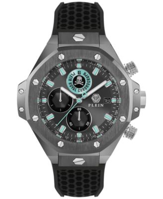 Philipp Plein - Men's Chronograph Royal Black Silicone Strap Watch 46mm