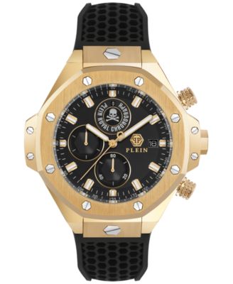 Philipp Plein - Men's Chronograph Royal Black Silicone Strap Watch 46mm