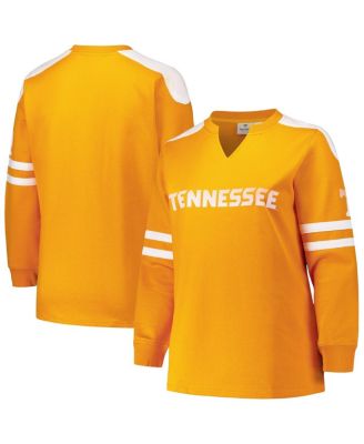Fanatics - Women's Tennessee Orange Tennessee Volunteers Plus Size Contrast Sleeve Fleece Pullover Sweatshirt