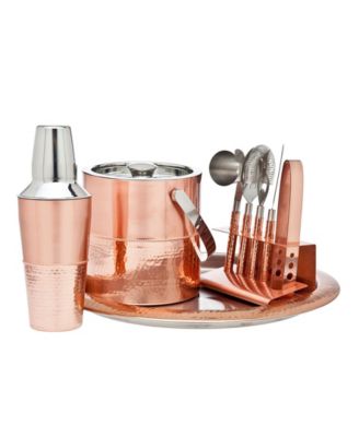 Godinger - Stainless Steel 9-Pc. Copper-Tone Bar Set