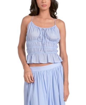 Elan - Women's Smocked Peplum Top