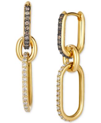 Le Vian - Chocolate Diamond&reg; (1/6 ct. t.w.) & Nude Diamond™ (1/5 ct. t.w.) Link Earrings in 14k Yellow Gold