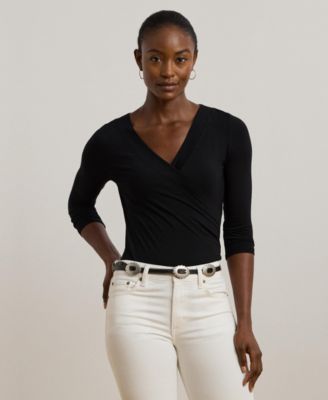 Lauren Ralph Lauren - Women's Ruched Surplice Jersey Top