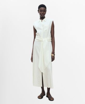 MANGO - Women's Bow Shirt Dress