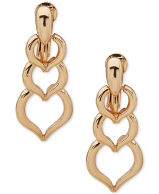 Anne Klein - Gold-Tone Pear Stationed Clip-On Linear Drop Earrings