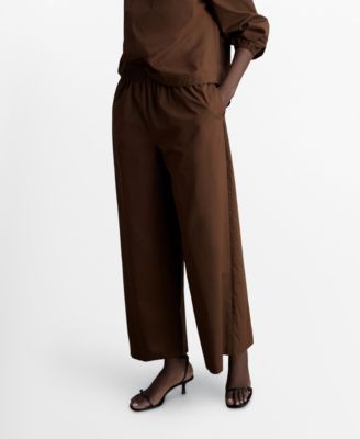 MANGO - Women's Straight-Fit Cotton Pants
