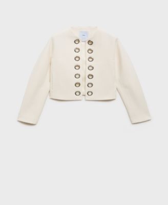MANGO - Women's Perforated Trim Cotton Jacket