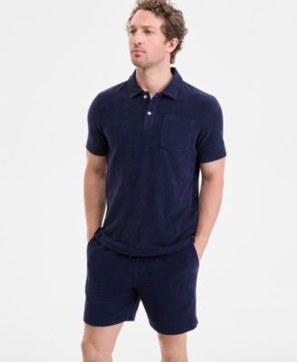 Club Room - Men's Solid Terry Cloth Short-Sleeve Polo Shirt