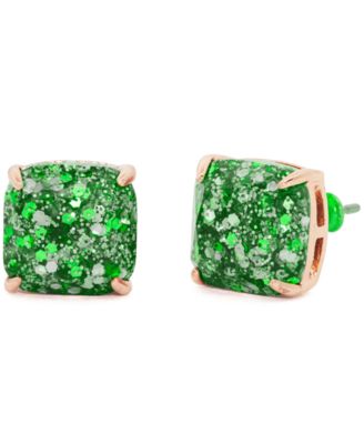 kate spade new york - Glitter Crystal Mini Square Stud Earrings