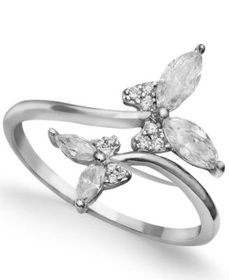 Giani Bernini - Cubic Zirconia Butterfly Bypass Ring in Sterling Silver