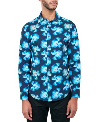 Society of Threads - Men's Regular-Fit Non-Iron Performance Stretch Abstract Floral Button-Down Shirt