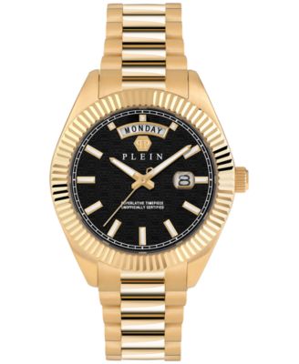 Philipp Plein - Men's Date Superlative Gold Ion Plated Stainless Steel Bracelet Watch 42mm