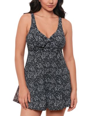 Swim Solutions - Women's Abstract Bow Swimdress