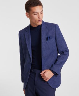 Nautica - Men's Modern-Fit Solid Herringbone Tweed Sport Coat