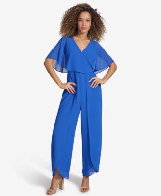 kensie - Women's Flutter-Sleeve Jumpsuit
