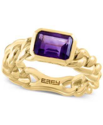 EFFY Collection - Amethyst Chain Link Statement Ring (1-3/8 ct. t.w.) in Gold-Plated Sterling Silver