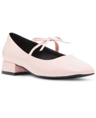 Madden Girl - Egret Bow Detailed Block-Heel Ballet Flats