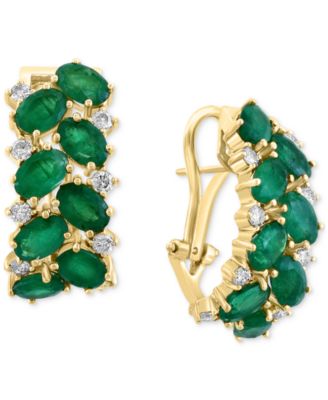 EFFY Collection - Emerald (6-3/4 ct. t.w.) & Diamond (5/8 ct. t.w.) Statement Earrings in 14k Gold