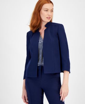 Anne Klein - Star-Collar Open-Front Blazer