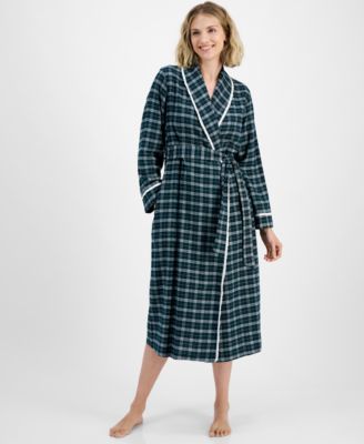 Charter Club - Women's Long Plaid Flannel Robe