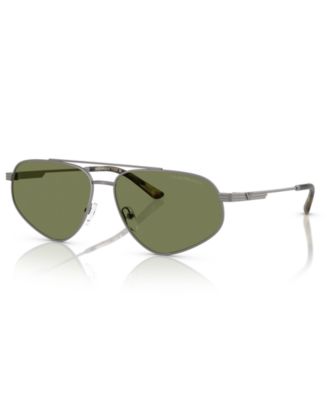 Emporio Armani - Wipe clean Metal Imported Frame Shape: Pilot Frame Material: Metal  Gender: Male Eye/Bridge/Temple Width: 59/14/145  Best for Face Shape: Heart  Case or microfiber pouch included
