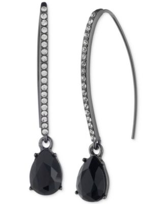 Givenchy - Stone & Pav&eacute; Dangling Pear-Shape Polished Threader Earrings
