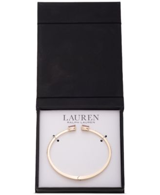 Lauren Ralph Lauren - Gold-Tone Square Stone Bangle Bracelet