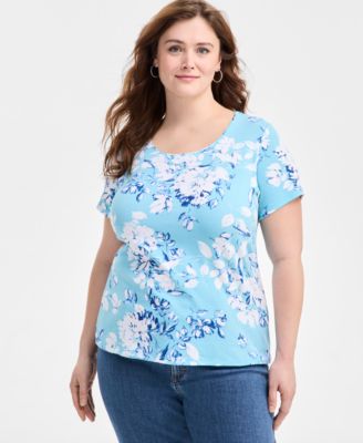 Style & Co - Plus Size Alice Floral Scoop-Neck T-Shirt
