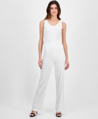 Anne Klein - Petite Pull-On Hollywood-Waist Sequin Pants