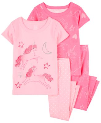 Carter's - Toddler Unicorn Cotton Pajamas, 4-Piece Set