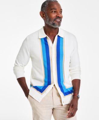 Club Room - Men's Retro Colorblocked Polo Button Cardigan