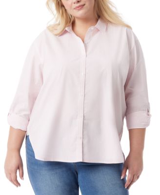 Gloria Vanderbilt - Plus Size Amanda Cotton Oversized Floral Shirt