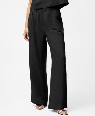 French Connection - Women's Birdie Front-Pleat Wide-Leg Pants