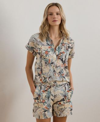 Lauren Ralph Lauren - Women's Relaxed-Fit Print Short-Sleeve Shirt