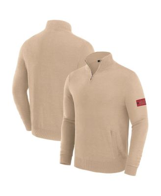 J. Palmer - Men's Tan San Francisco 49ers Franchise Quarter-Zip Sweater