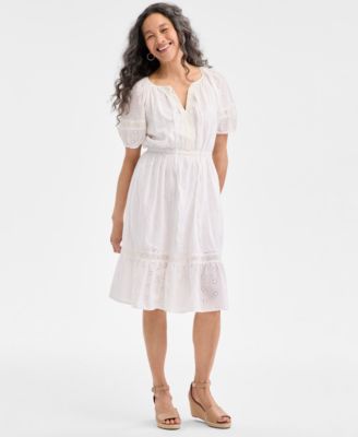 Style & Co - Petite Cotton Eyelet Dress