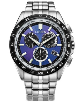 Citizen - Men's Sport Luxury PCAT Silver-Tone Stainless Steel Bracelet Watch 43mm