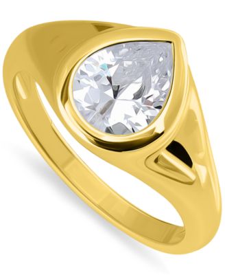 Giani Bernini - Cubic Zirconia Pear-Shape Statement Ring (2-1/2 ct. t.w.) in 18k Gold-Plated Sterling Silver