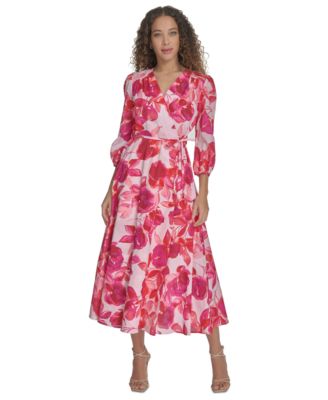 Calvin Klein - Women's Floral-Print Cotton Midi Dress