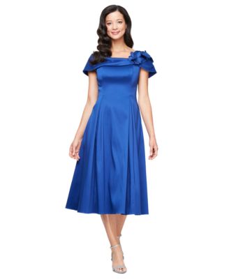 Alex Evenings - Women's Floral-Appliqu&eacute; Midi Dress