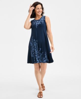 Style & Co - Women's Blooming Florals Printed Sleeveless Flip-Flop Dress