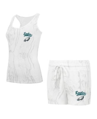 Concepts Sport - Women's White Philadelphia Eagles Plus Size Quartz Tank Top Shorts Set