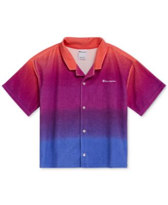 Champion - Big Girls Button-Up Gradient Shirt