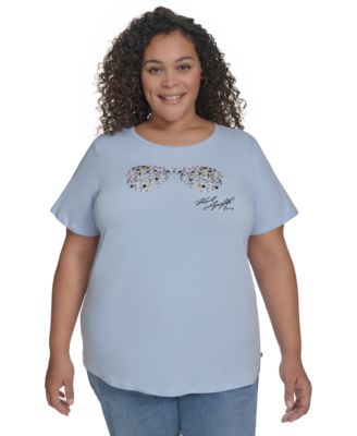KARL LAGERFELD PARIS - Plus Size Sunglass Graphic Logo T-Shirt