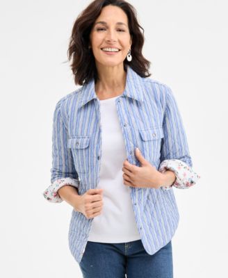 Style & Co - Petite Patricia Reversible Quilted Cotton Shacket