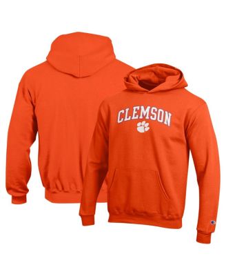 Champion - Big Boys and Girls Orange Clemson Tigers Campus Pullover Hoodie