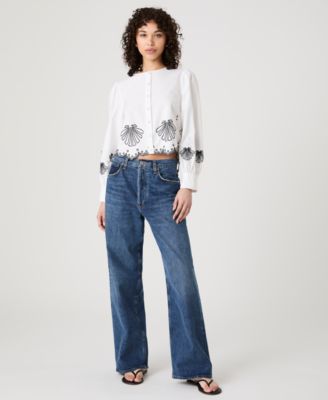 French Connection - Women's Cambria Cotton Embroidered Shirt