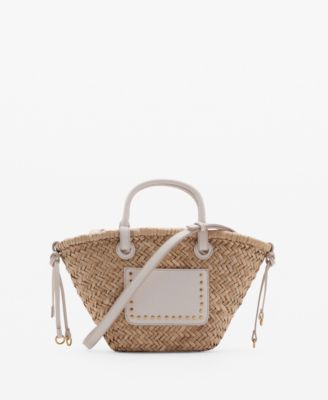 MANGO - Women's Small Double Handle Natural Fiber Bag
