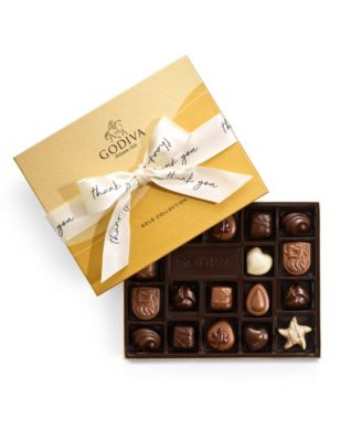 Godiva - Assorted Milk Chocolate Gift Box, Thank You Ribbon, 18 Piece